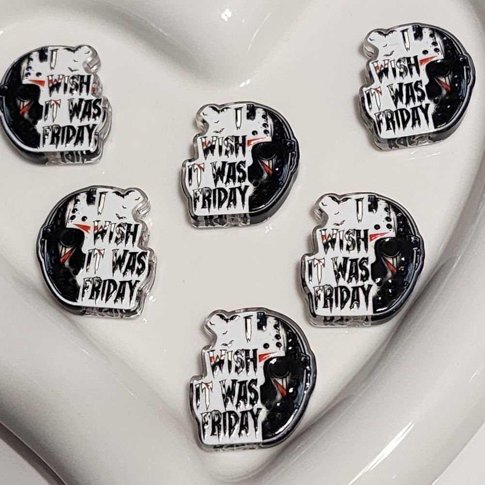 Horror I Wish It Was Friday Focal Beads 2 Pcs Focal Beads Beaded Pen Jewelry